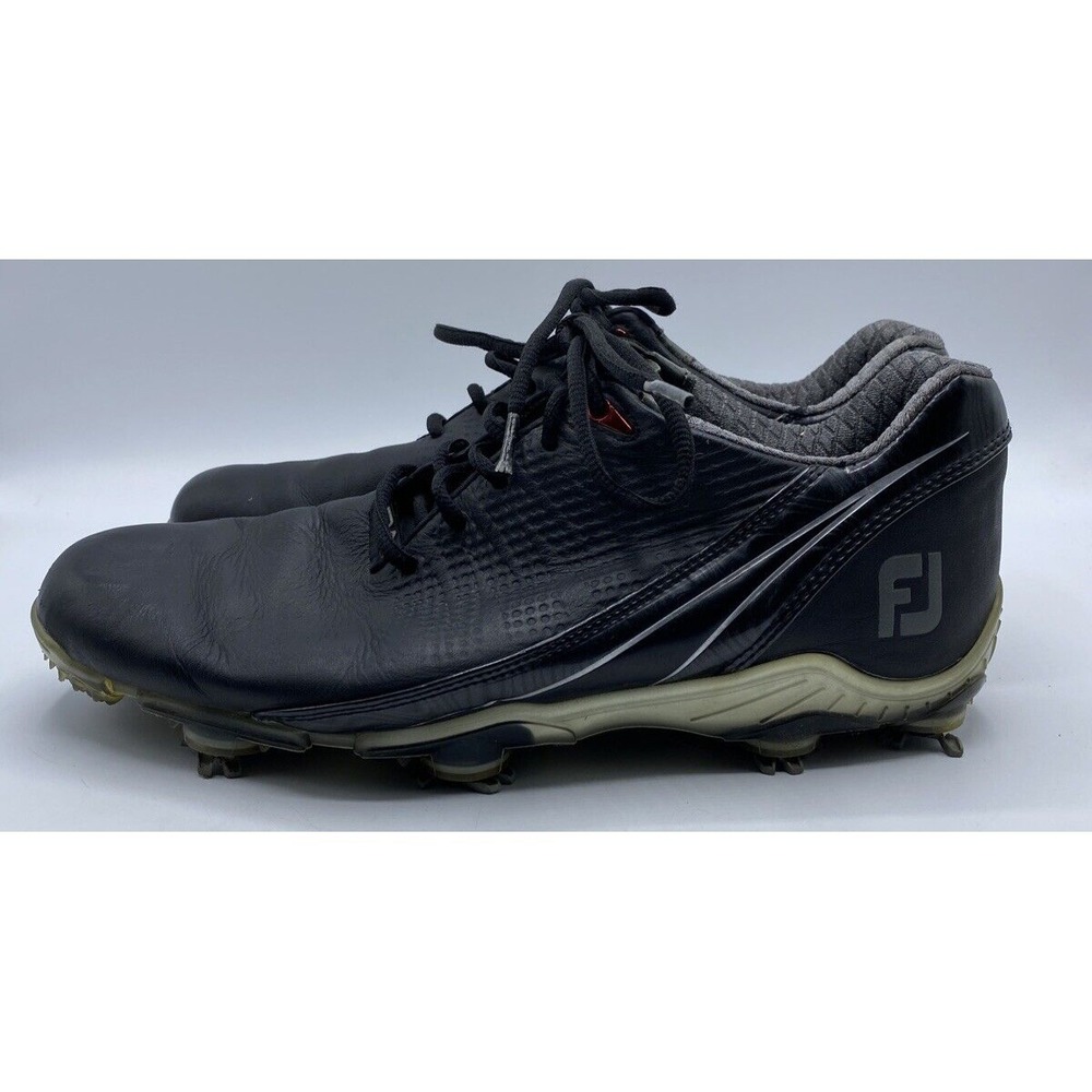 Footjoy FJ Mens Size 8.5 M DNA 2.0 53385 Black Leather Golf Shoes Soft Spikes